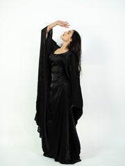 Aria Abaya in Shimmer Black