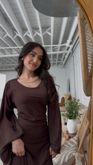 Ayla Dress in Brown